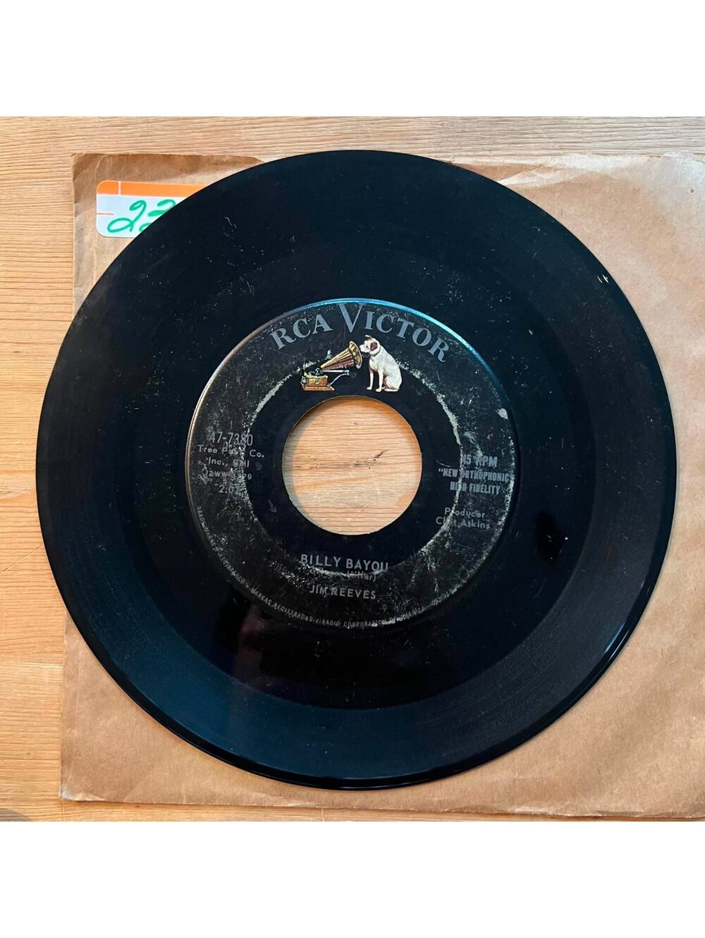 Jim Reeves - Billy Bayou/I'd like to Be 45rpm VG+ R11